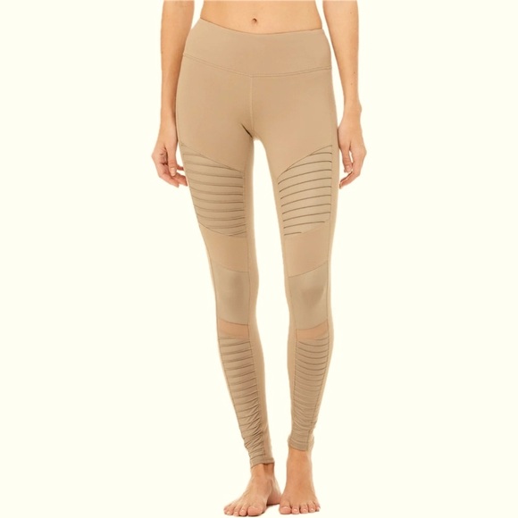ALO Yoga Motto Leggings Gravel Glossy New! - Picture 1 of 12
